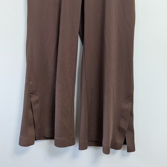 Athleta Venice Brown Wide Leg Side Slit Pants Pull on - Picture 7 of 12